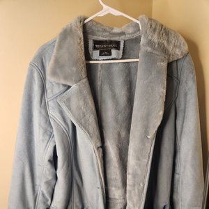 Region park suede powder blue jacket